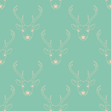 Geyik kafalarıyla kusursuz desen