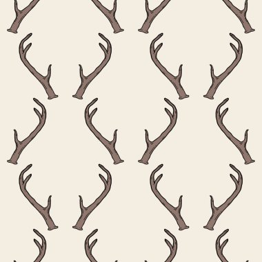 Geyik boynuzları ile dikişsiz desen