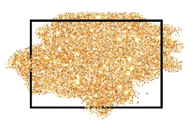 Bronz glitter doku kenarlığı beyaz arka plan üzerinde izole