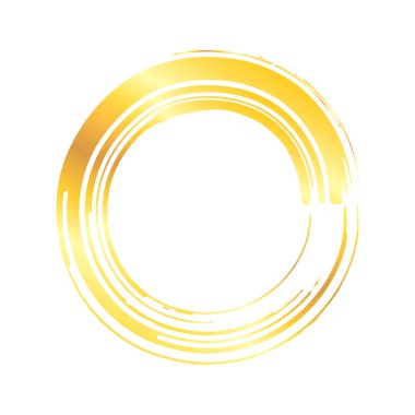 Beyaz üzerinde altın boya daire inme çerçevesi