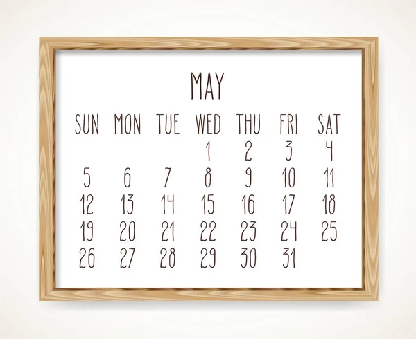 Monatskalender Mai 2019 — Stockvektor