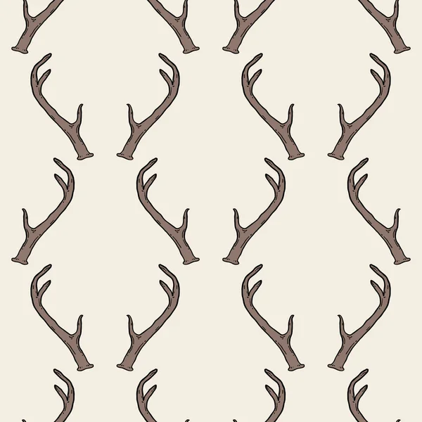 Seamless pattern with deer antlers — Stock Vector