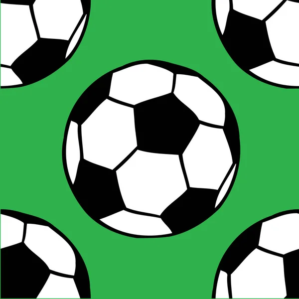 Fútbol, balones de fútbol patrón sin costura — Vector de stock