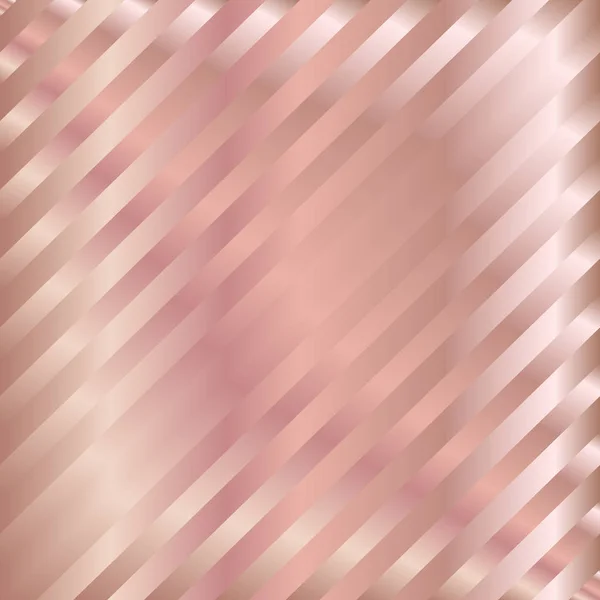 Rose golden metal gradient diagonal stripes background — Stock Vector