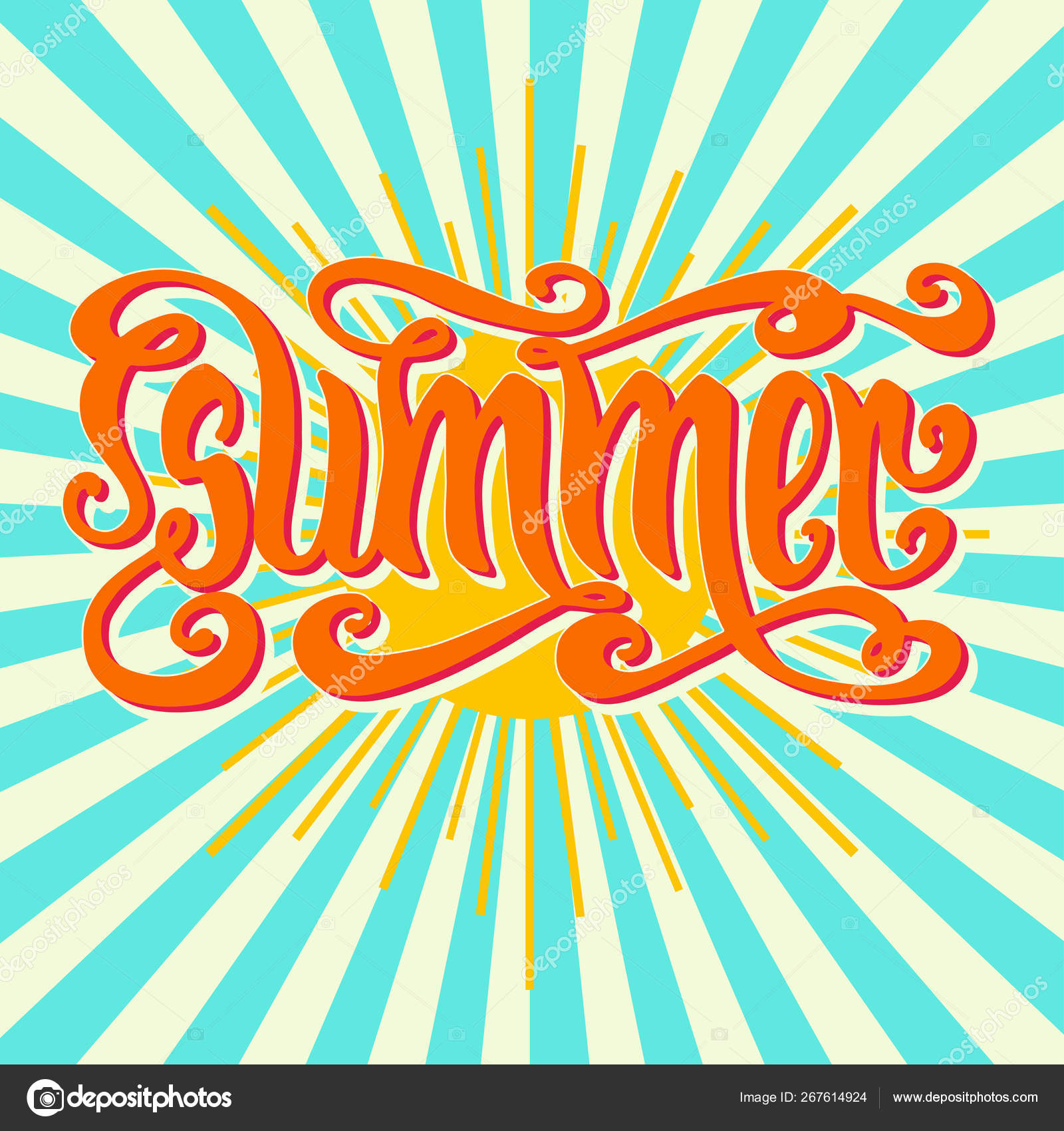 Summer sun lettering Stock Vector Image by ©de-kay #267614924