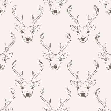 Geyik kafalarıyla kusursuz desen