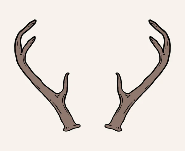 Bois de cerf dessinés à la main — Image vectorielle