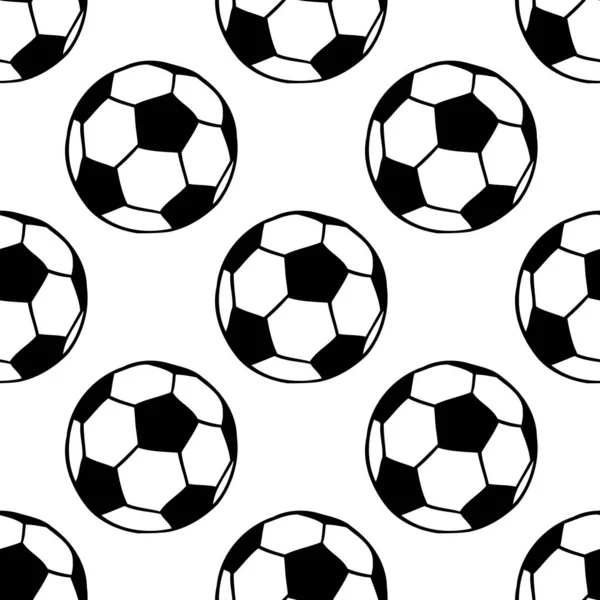 Fútbol, balones de fútbol patrón sin costura — Vector de stock