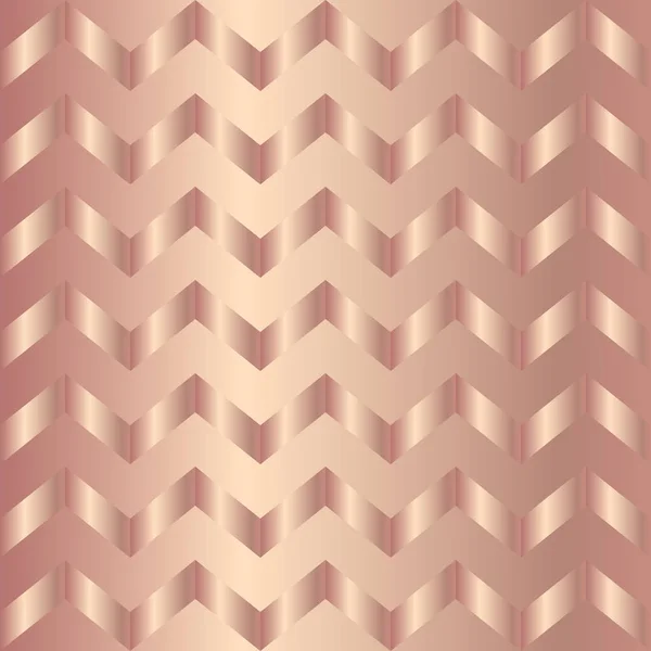 Rose gyllene metall gradient Chevron mönster bakgrund — Stock vektor