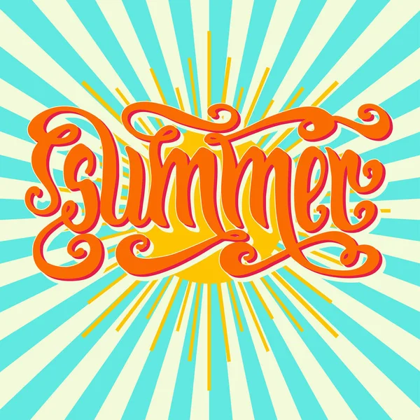 Letras do sol de verão — Vetor de Stock