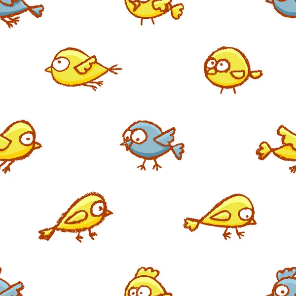 Petits oiseaux motif sans couture — Image vectorielle
