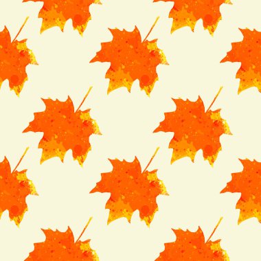 Suluboya akçaağaç yaprağı deseni