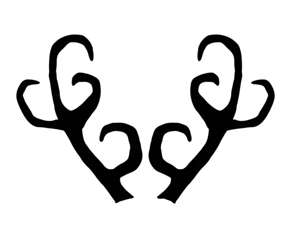 手の描かれた鹿の角 — ストックベクタ