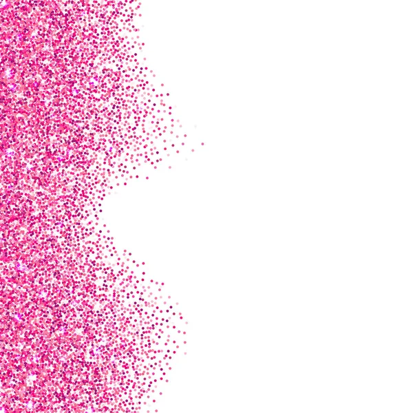 Pink glitter texture wave border over white background. 
