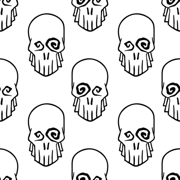 Halloween calaveras celebración patrón sin costuras — Vector de stock