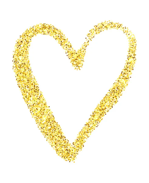 Altın glitter kalp — Stok Vektör