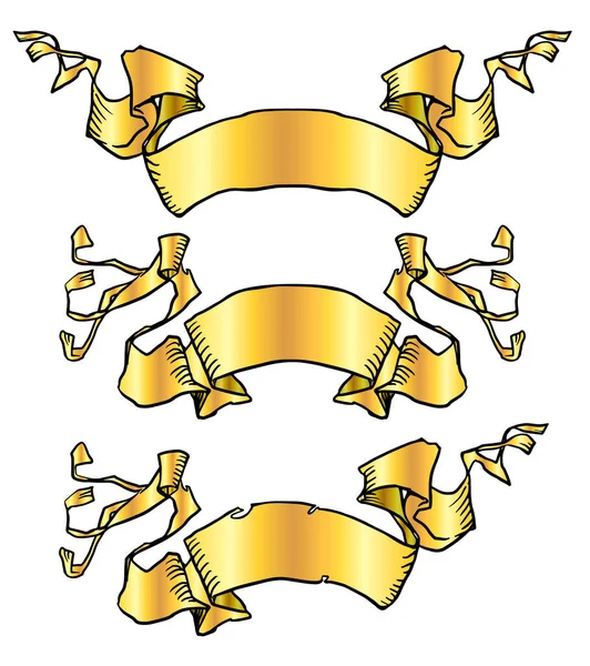 Золотые винтажные ленты — стоковый вектор