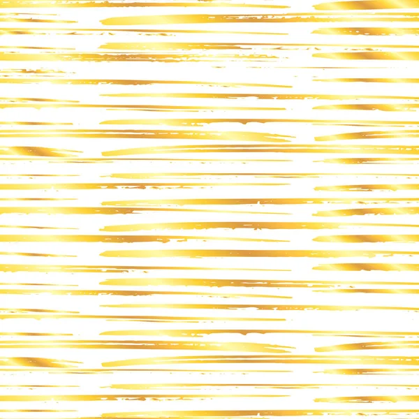 Coups de peinture dorée sur motif blanc sans couture — Image vectorielle