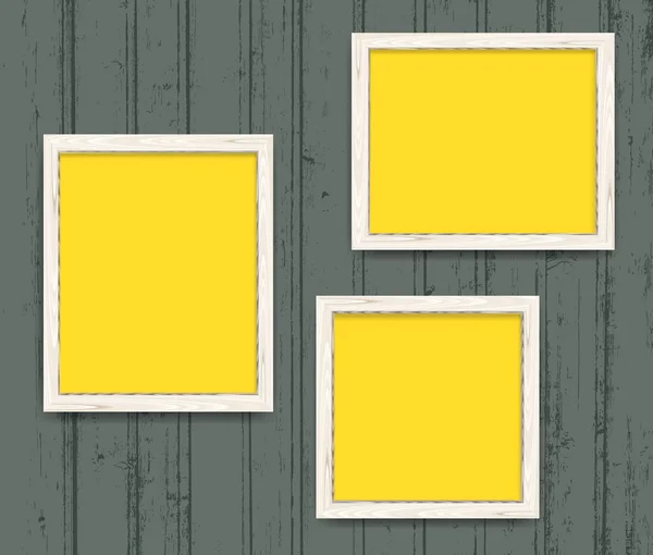 Χρώμα ξύλου κίτρινο κενό καρέ που απεικονίζεται — Διανυσματικό Αρχείο