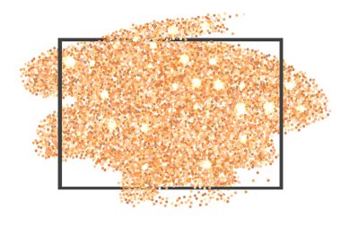 Altın glitter doku kenarlığı beyaz arka plan üzerinde izole