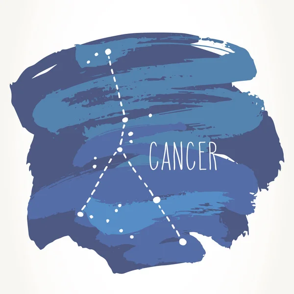 Cancro Segno zodiacale costellazione disegnata a mano — Vettoriale Stock