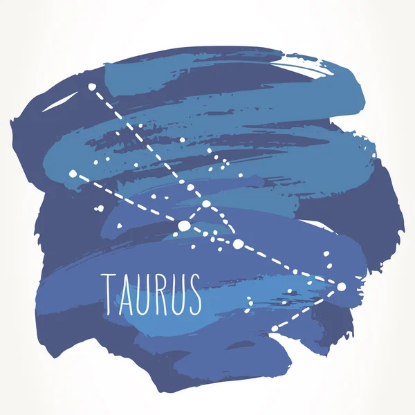 Taurus Zodiac sign hand drawn constellation — Stock Vector