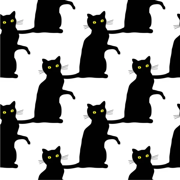 Halloween katten patroon — Stockvector