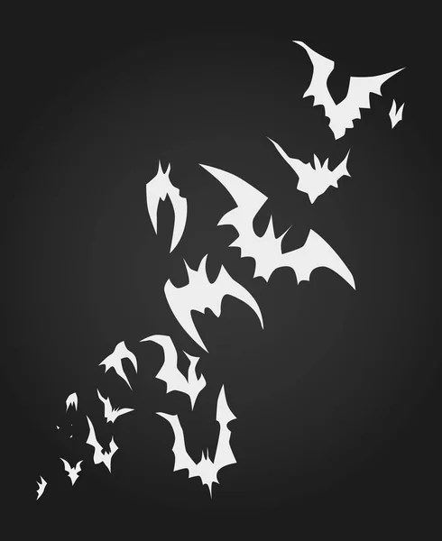Handritade fladdermöss Halloween firande designelement — Stock vektor