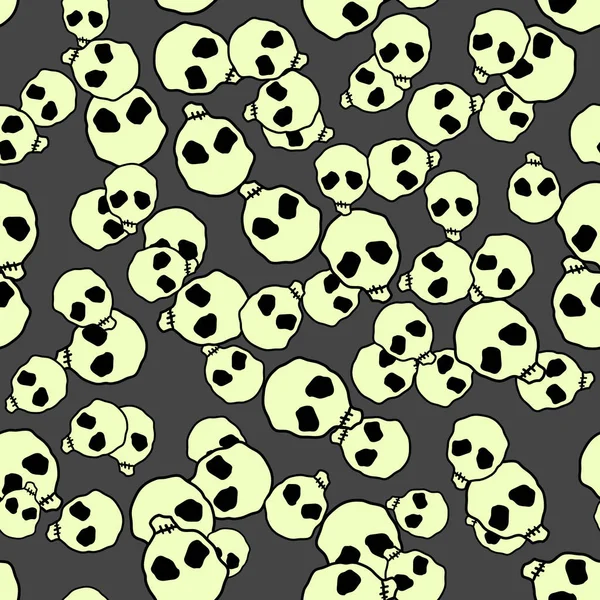 Crânes Halloween célébration motif sans couture — Image vectorielle