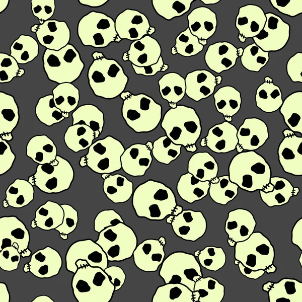 Calaveras Halloween celebración patrón sin costuras — Vector de stock