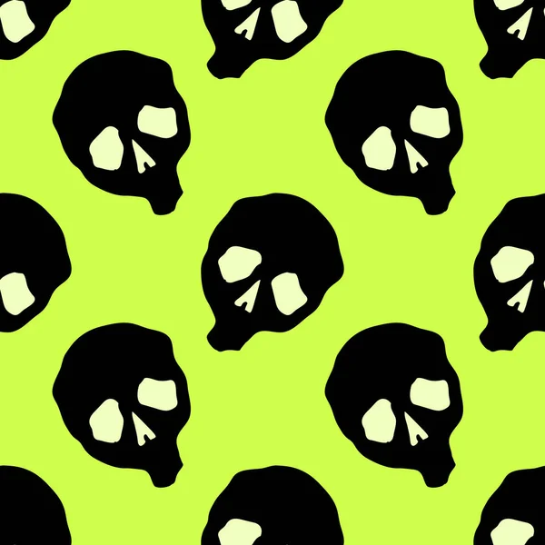 Halloween celebration skulls seamless pattern — Stock Vector