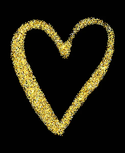 Oro glitter cuore — Vettoriale Stock