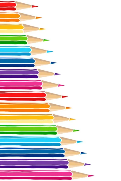 Quadro de lápis multicolorido desenhado à mão — Vetor de Stock