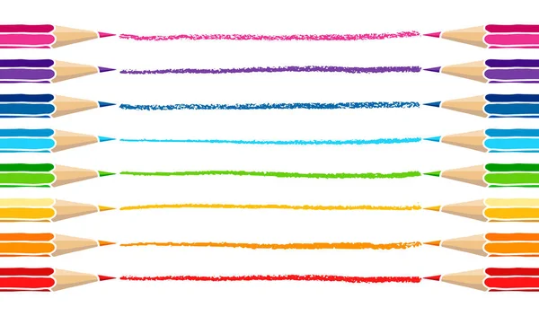 Renkli kalemler ve kapak işaretleri illüstrasyon — Stok Vektör
