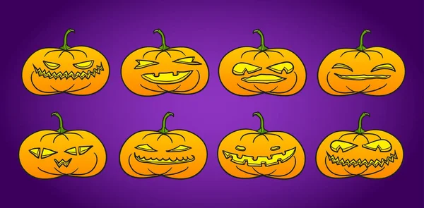 Halloween pumpkins holiday illustration — Stock Vector