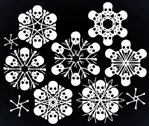 Calaveras y huesos alegres nevadas — Vector de stock