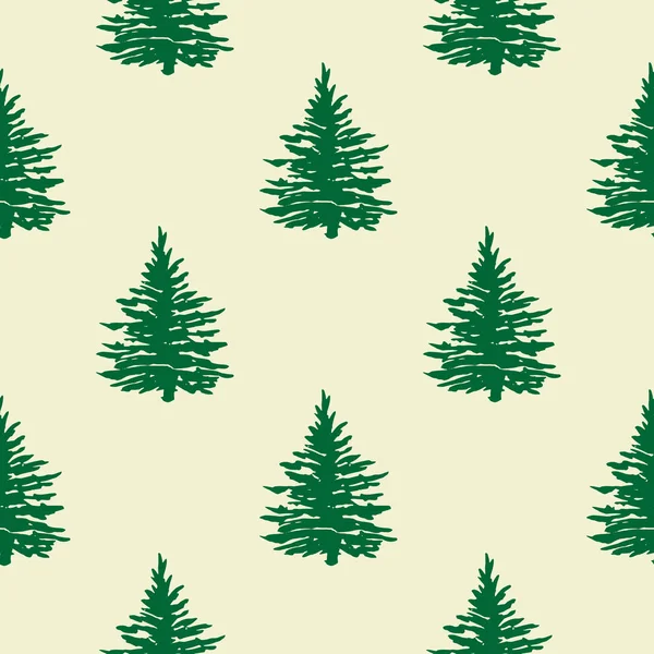 숲 나무 실루엣 완벽 한 패턴 — 스톡 벡터