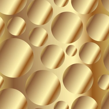 Altın metal degrade daireler dikişsiz desen