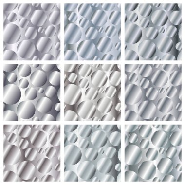 Metal degrade daireleri dikişsiz desenler seti