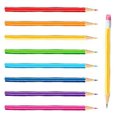 renkli kalemler illüstrasyon