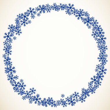 Noel kar taneleri boş kare vektör illüstrasyon