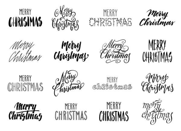 Ručně psané vánoční pozdravy, Moderní kaligrafie — Stockový vektor