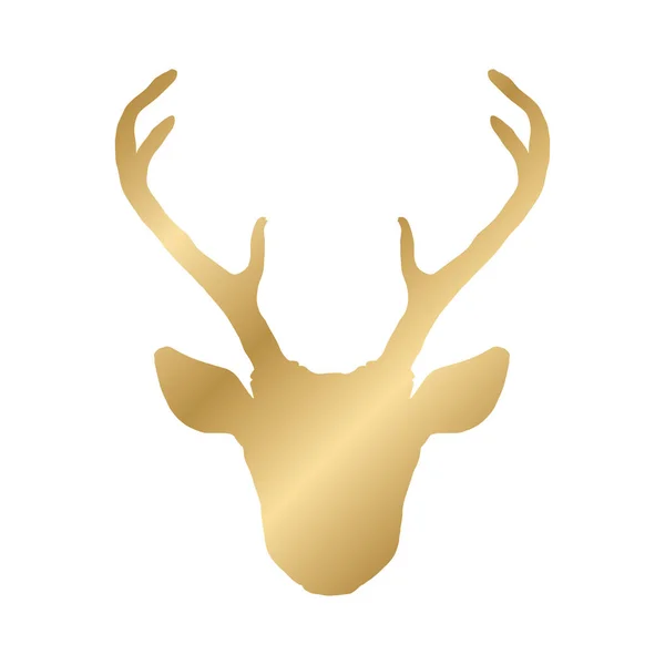 Hand drawn deer head silhouette — Stock Vector