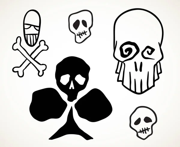 Calaveras de Halloween elementos de diseño conjunto — Vector de stock