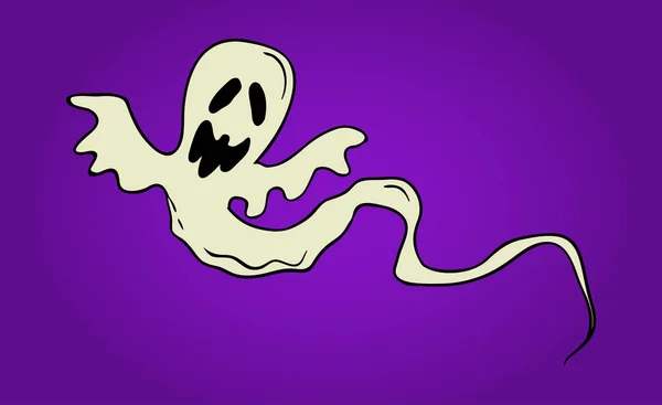 Fantasma, elemento de diseño de celebración de Halloween dibujado a mano — Vector de stock