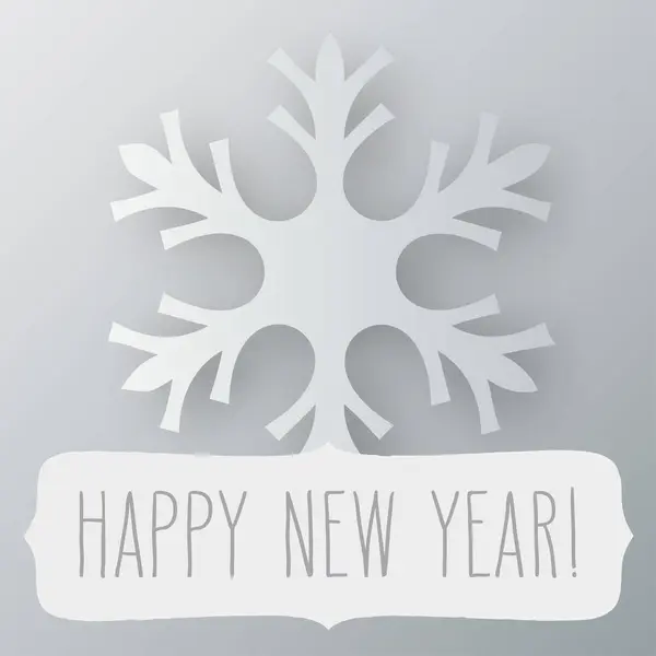 Sneeuwvlok frame en nieuwe jaar groeten — Stockvector