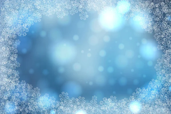 Kerst sneeuwvlokken leeg frame vector illustratie — Stockvector