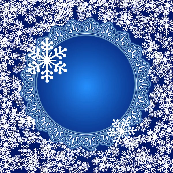 Christmas snowflakes blank frame vector illustration — Stock Vector