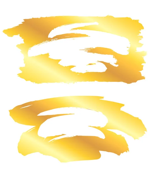 Coups de peinture dorée sur blanc — Image vectorielle