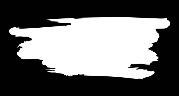 Umělecké Grunge Tahy Štětcem Bílé Izolované Přes Černé Pozadí Obrázek — Stockový vektor